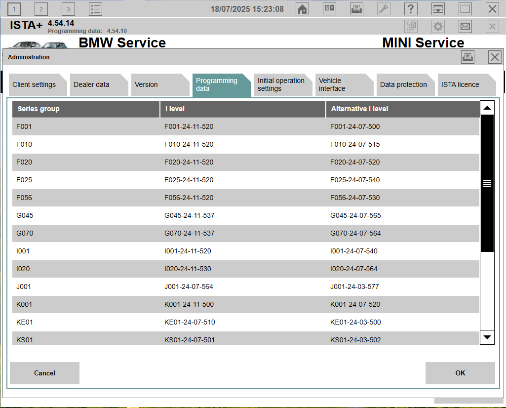 Valise Diag ISTA D 2025 4.54.13 (français) BMW/MINI